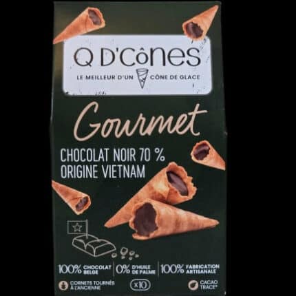 Q d’cônes – GOURMET Chocolat noir 70% Origine Vietnam - Sucré