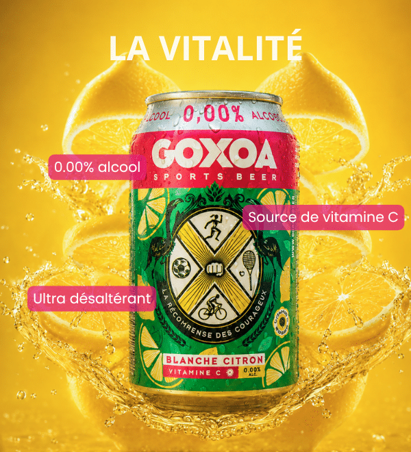 Goxoa – Sports Beer Blanche Citron 0.0% (can) - Bières de récupération